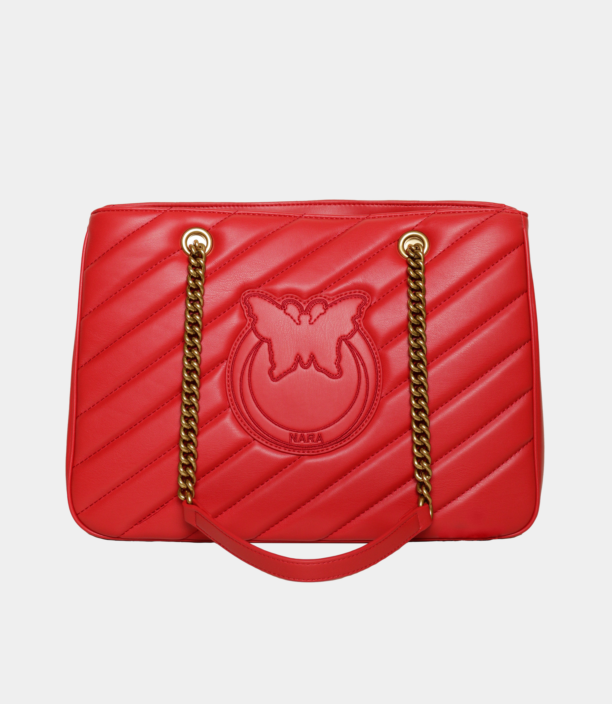 Red shopping bag with quilted pattern - Red - NaraMilano