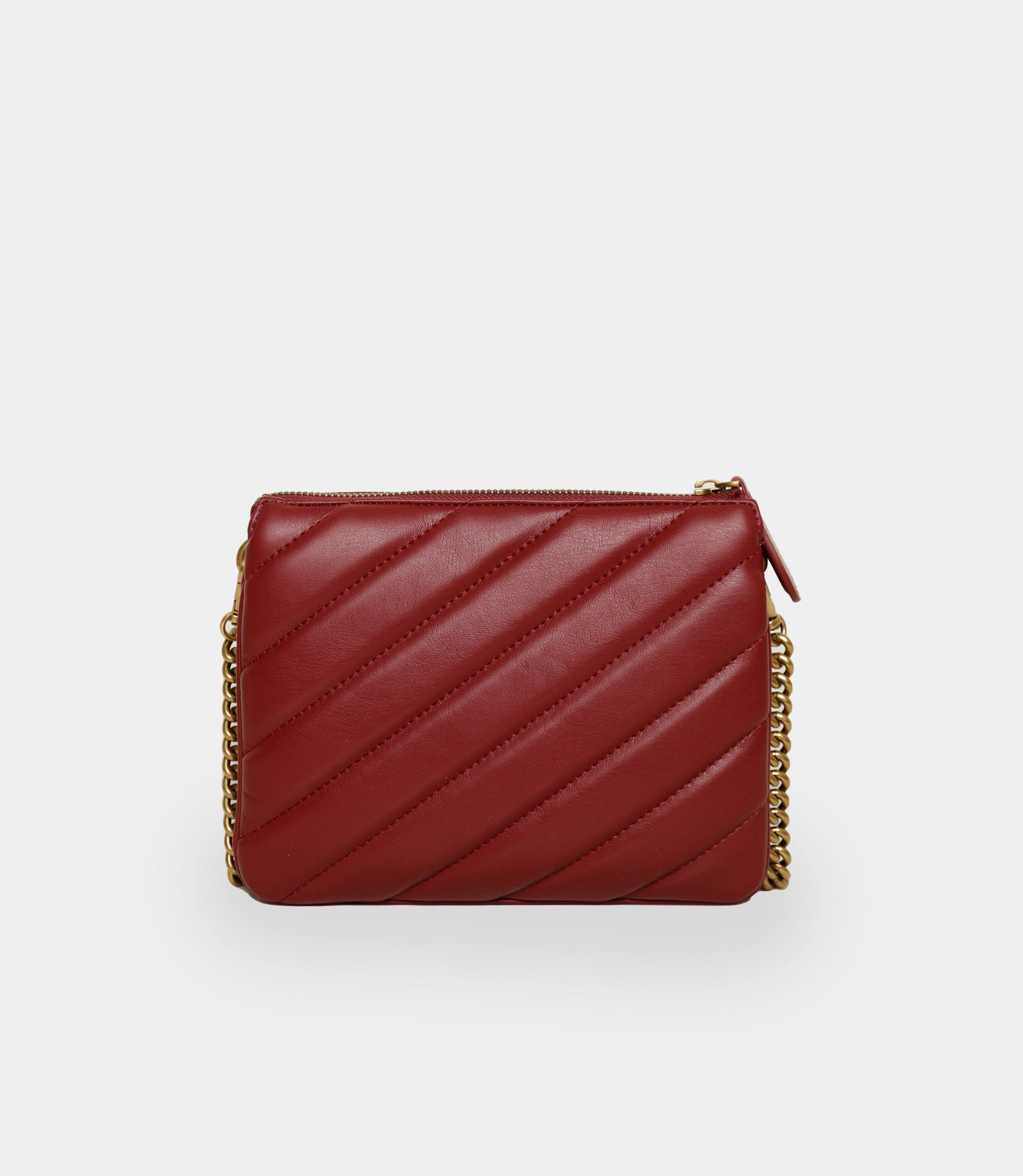 Bordeaux crossbody bag with quilted pattern - Red - NaraMilano