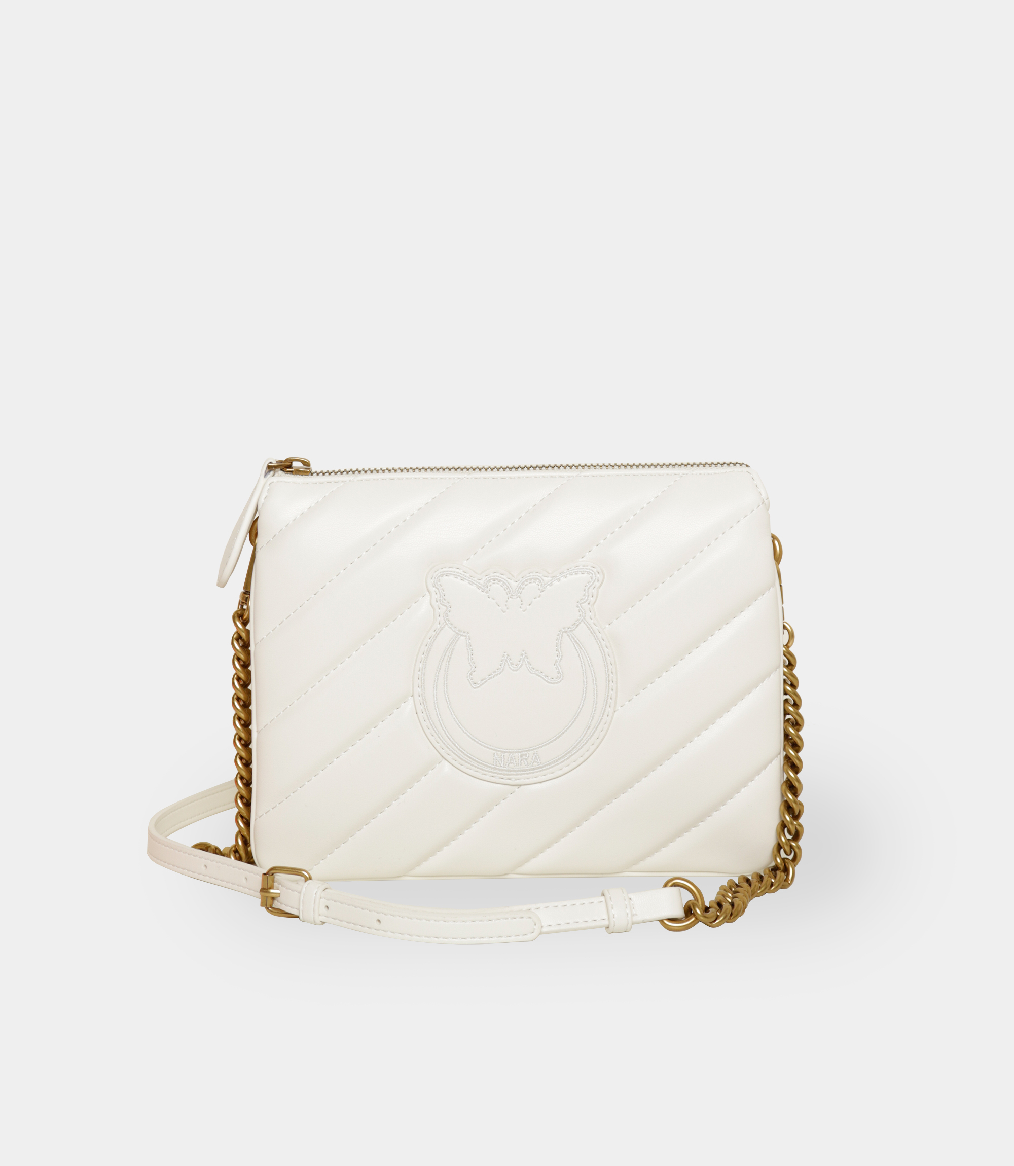 White crossbody bag with quilted pattern - White - NaraMilano