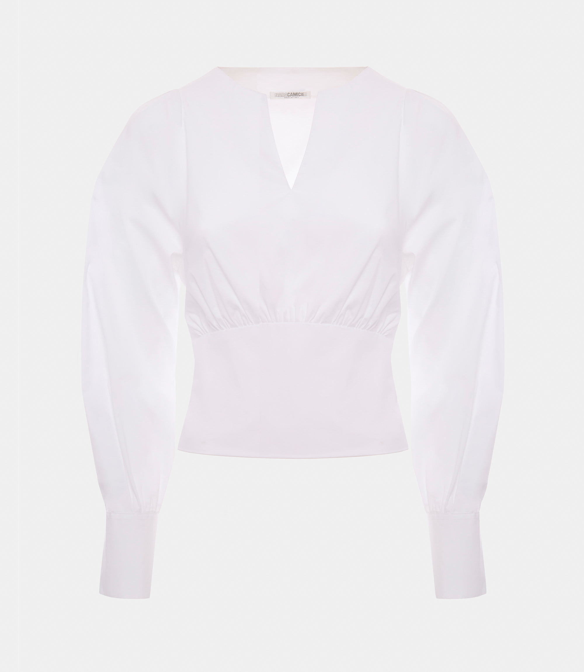 Blouse with tie waist - White - Nara Milano