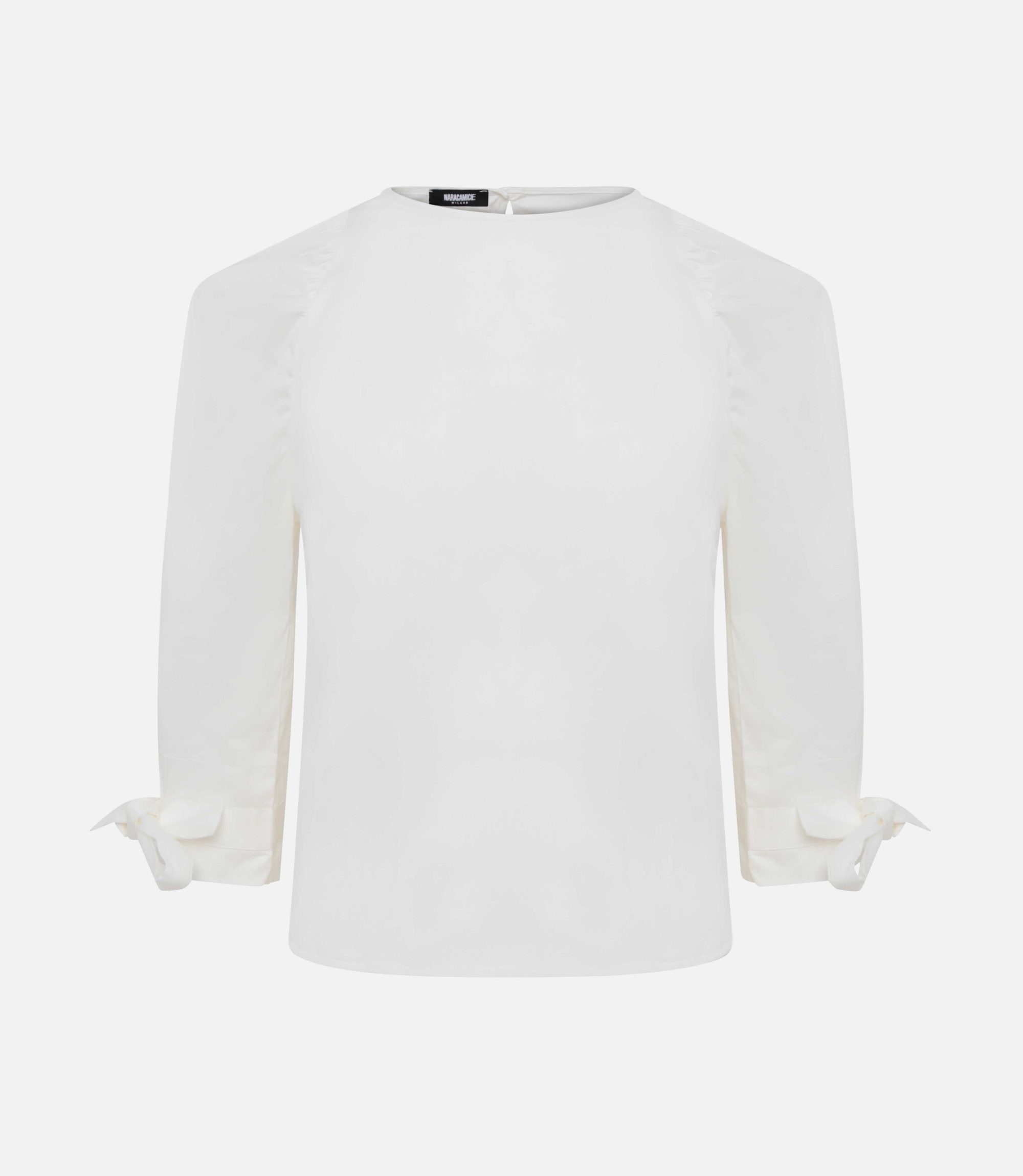 Blouse with raglan sleeve - White - Nara Milano