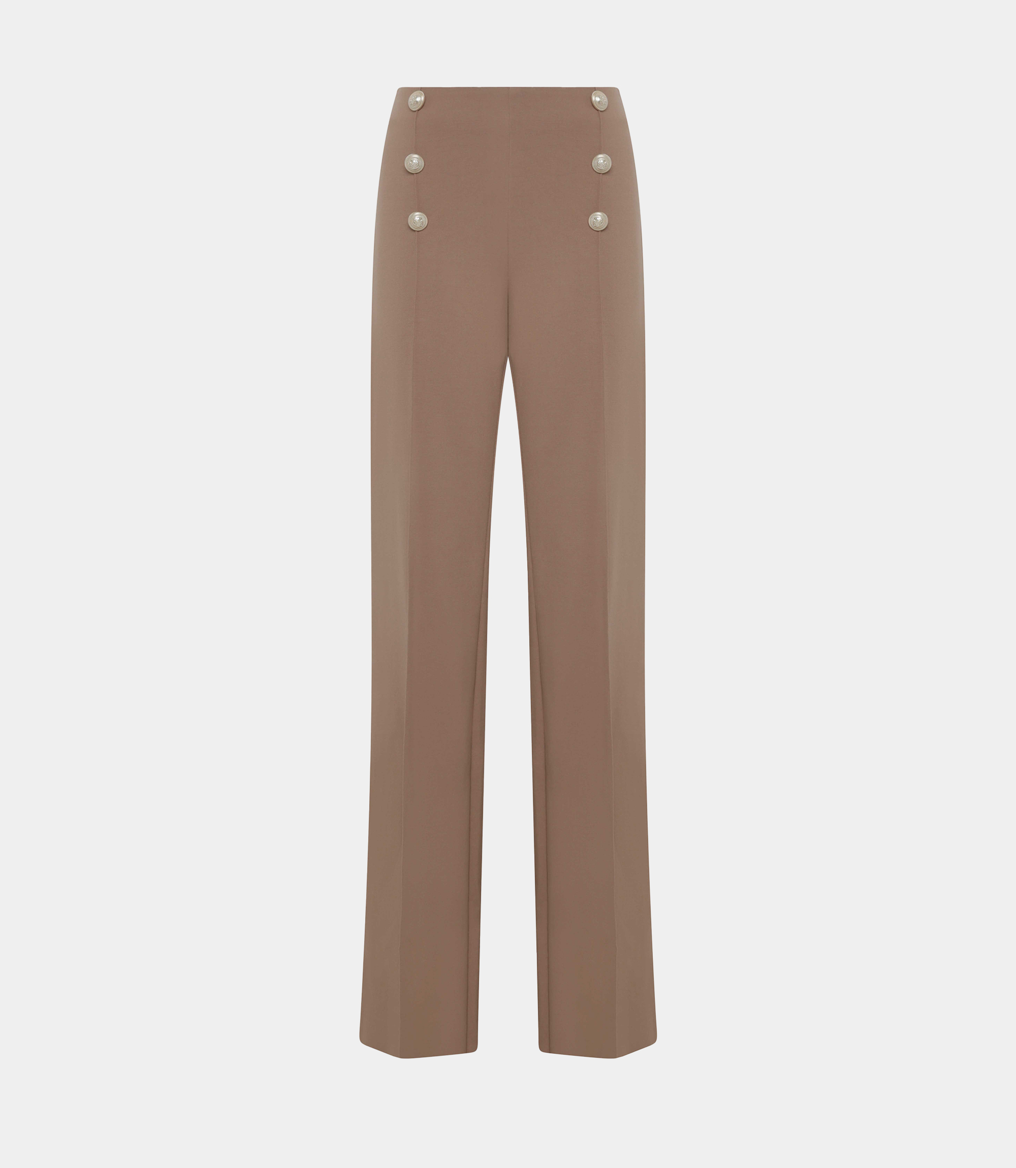 Palazzo trousers with buttons - Brown - Nara Milano