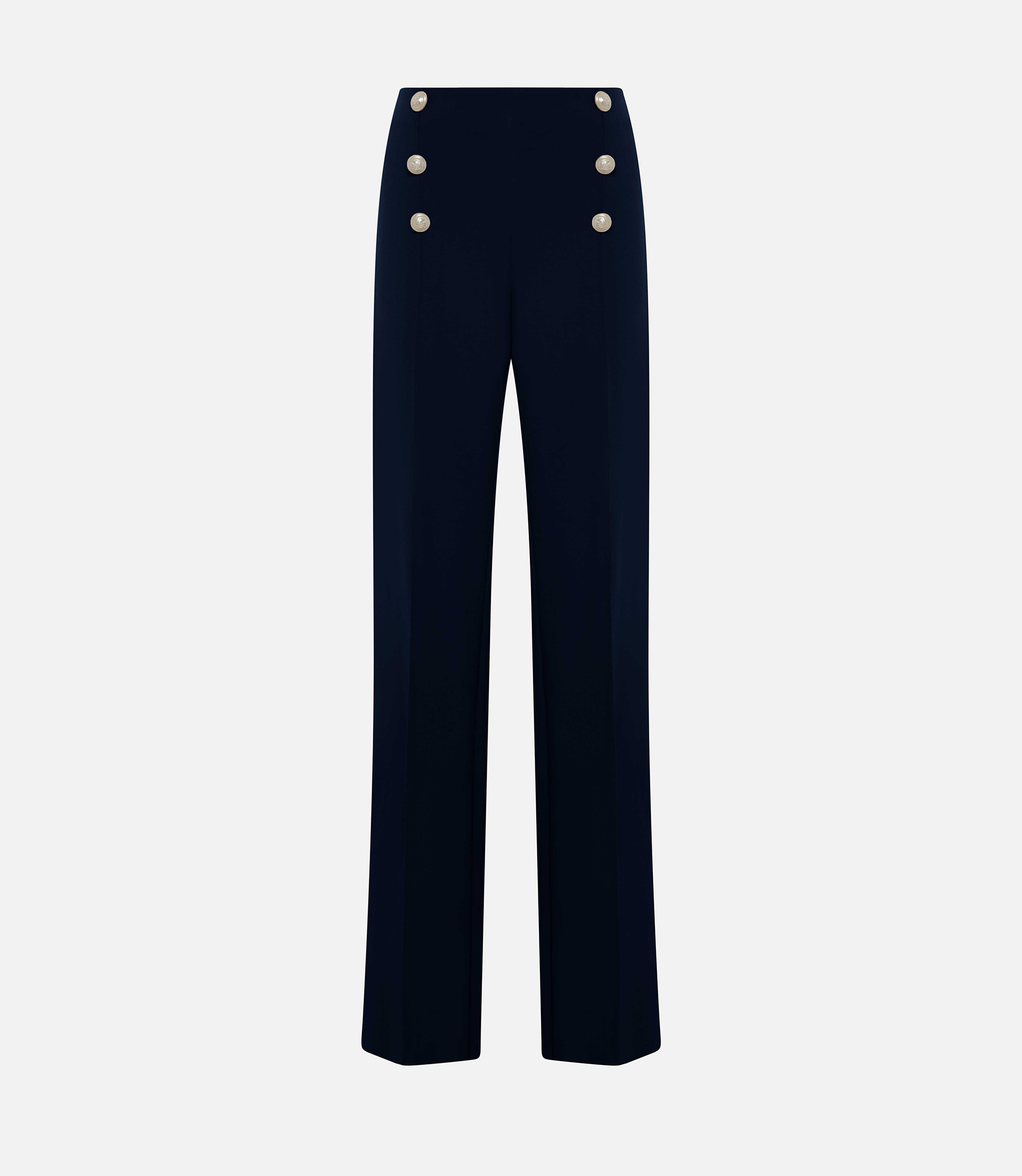 Palazzo trousers with buttons - Blue - NaraMilano