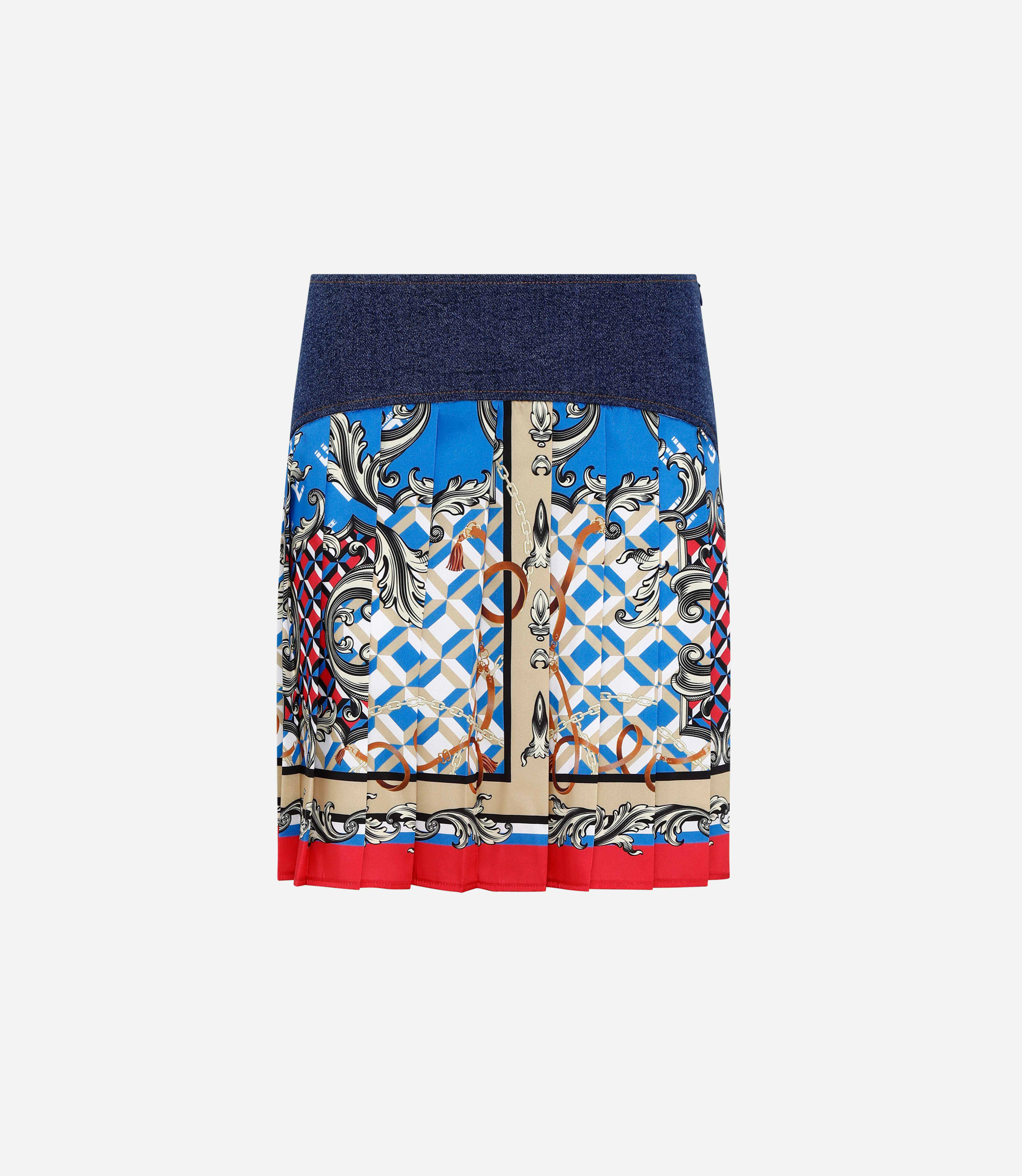Denim Foulard skirt - Printed - NaraMilano