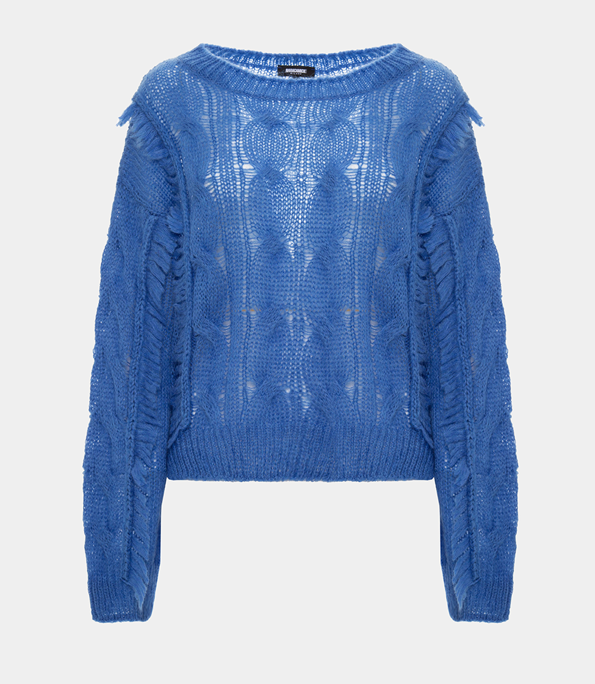 Fringe sweater - Blue - Nara Milano