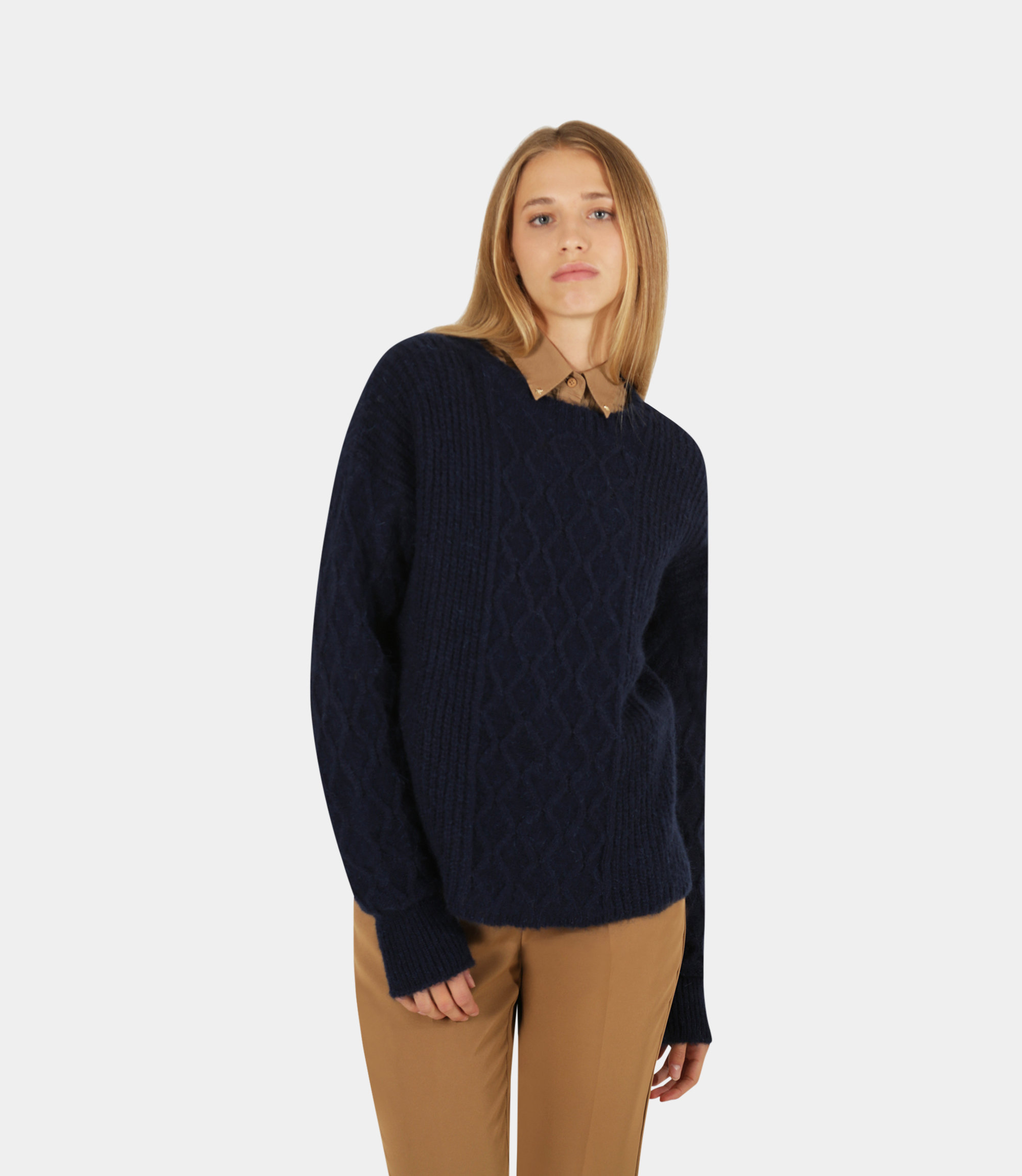 Aran Sweater - Blue - Nara Milano