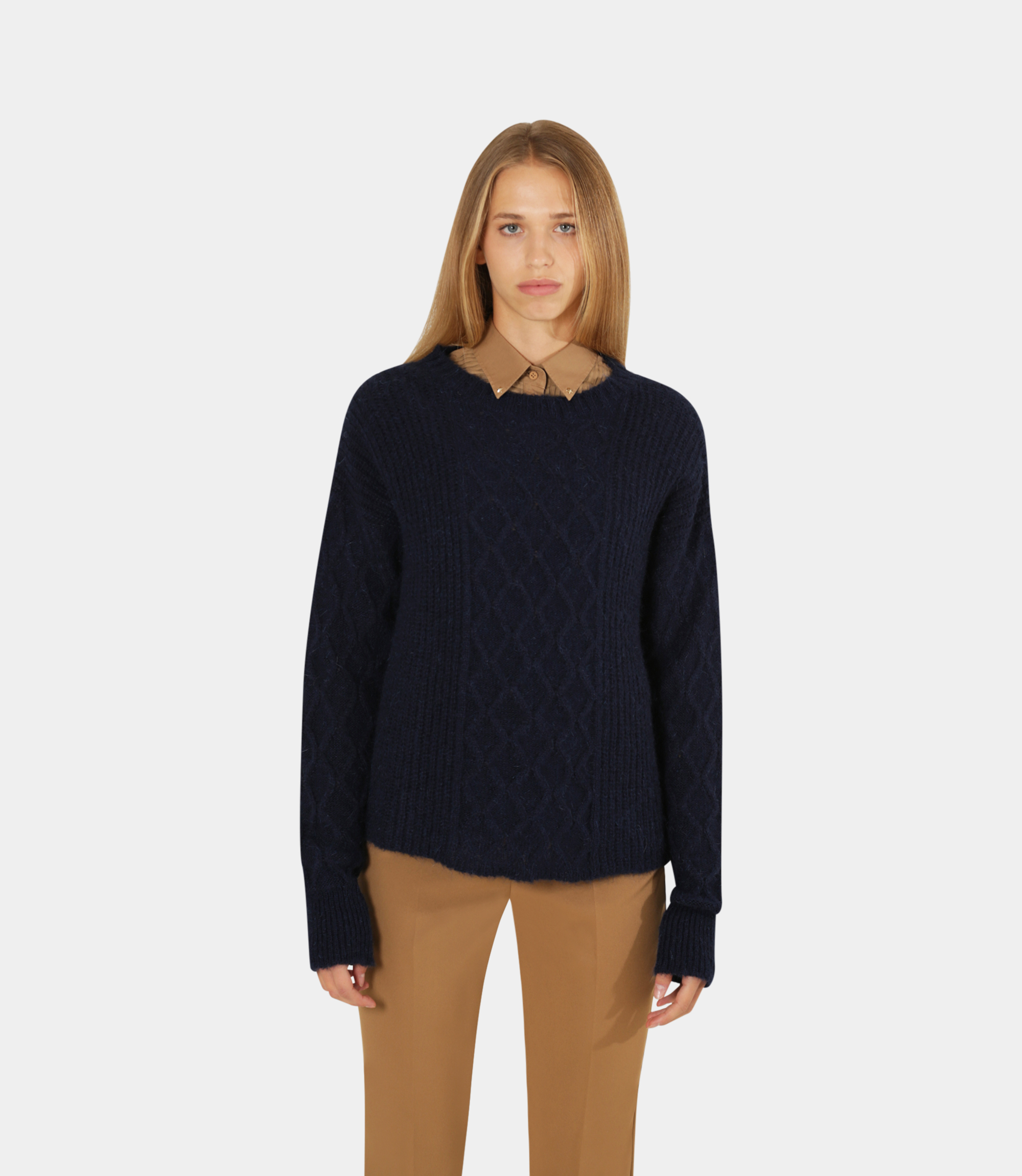 Aran Sweater - Blue - Nara Milano