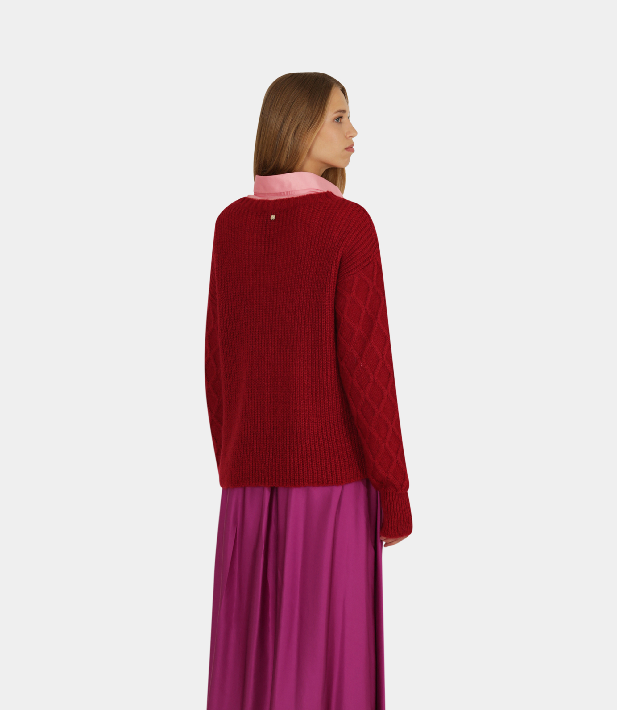 Aran Sweater - Red - NaraMilano
