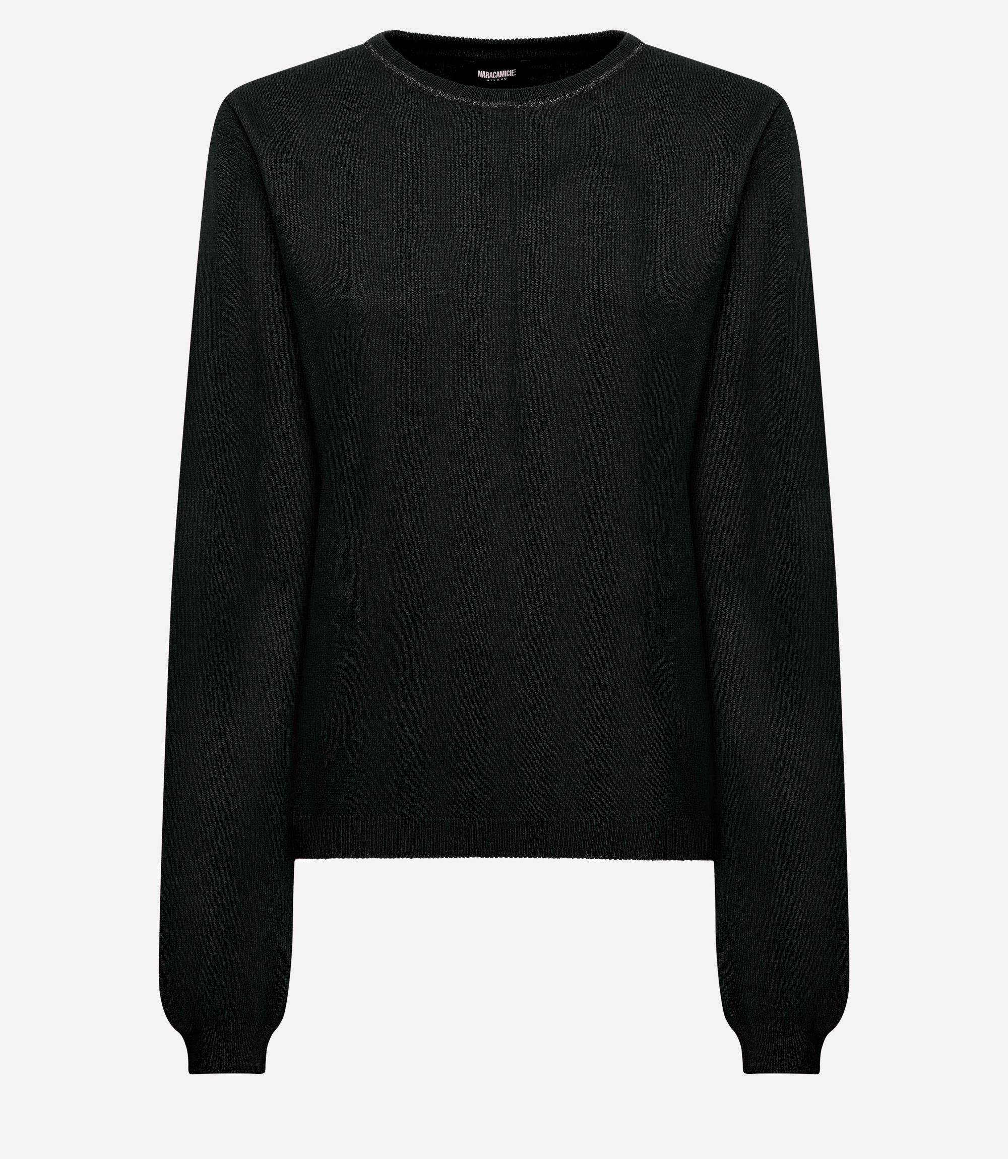 Roundneck sweater - Black - NaraMilano