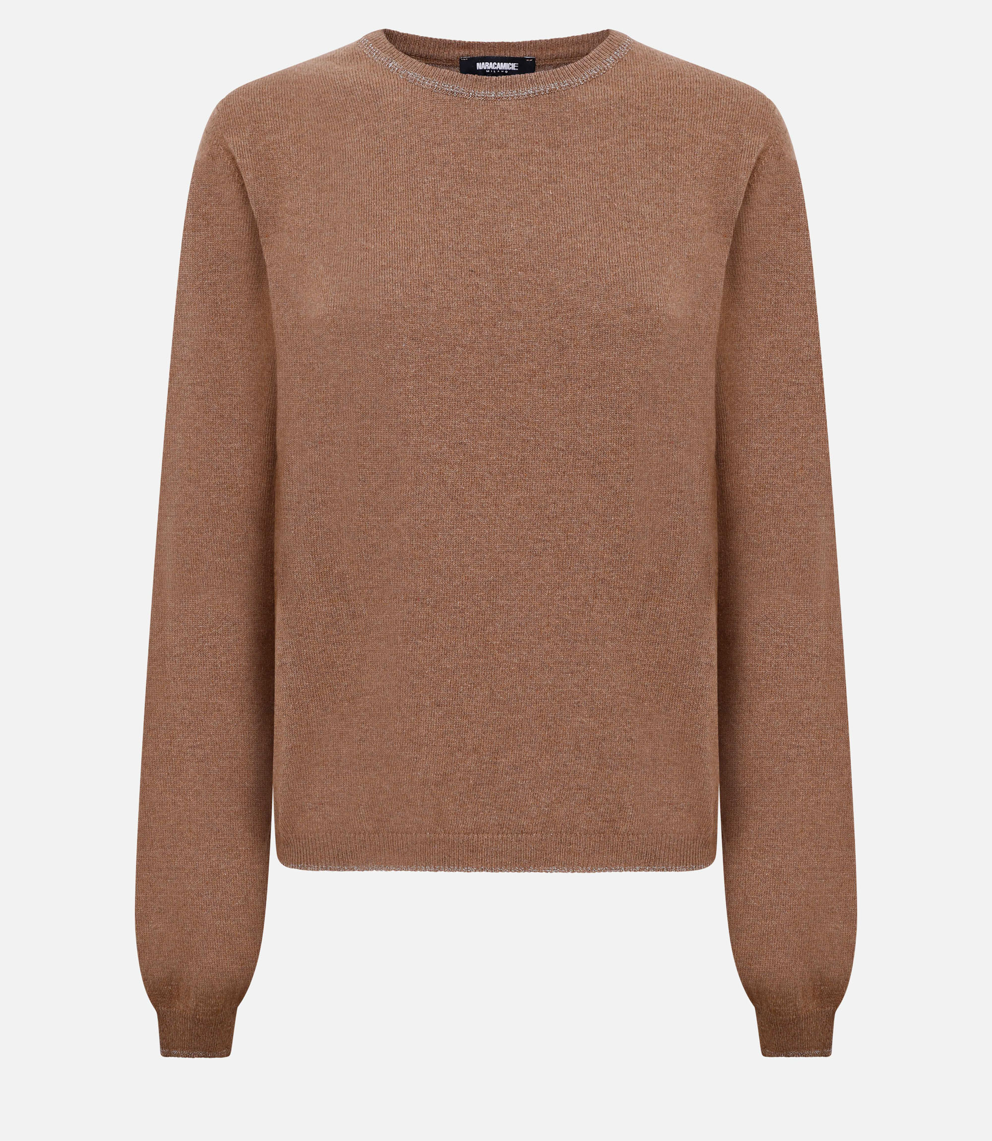 Roundneck sweater - Brown - Nara Milano