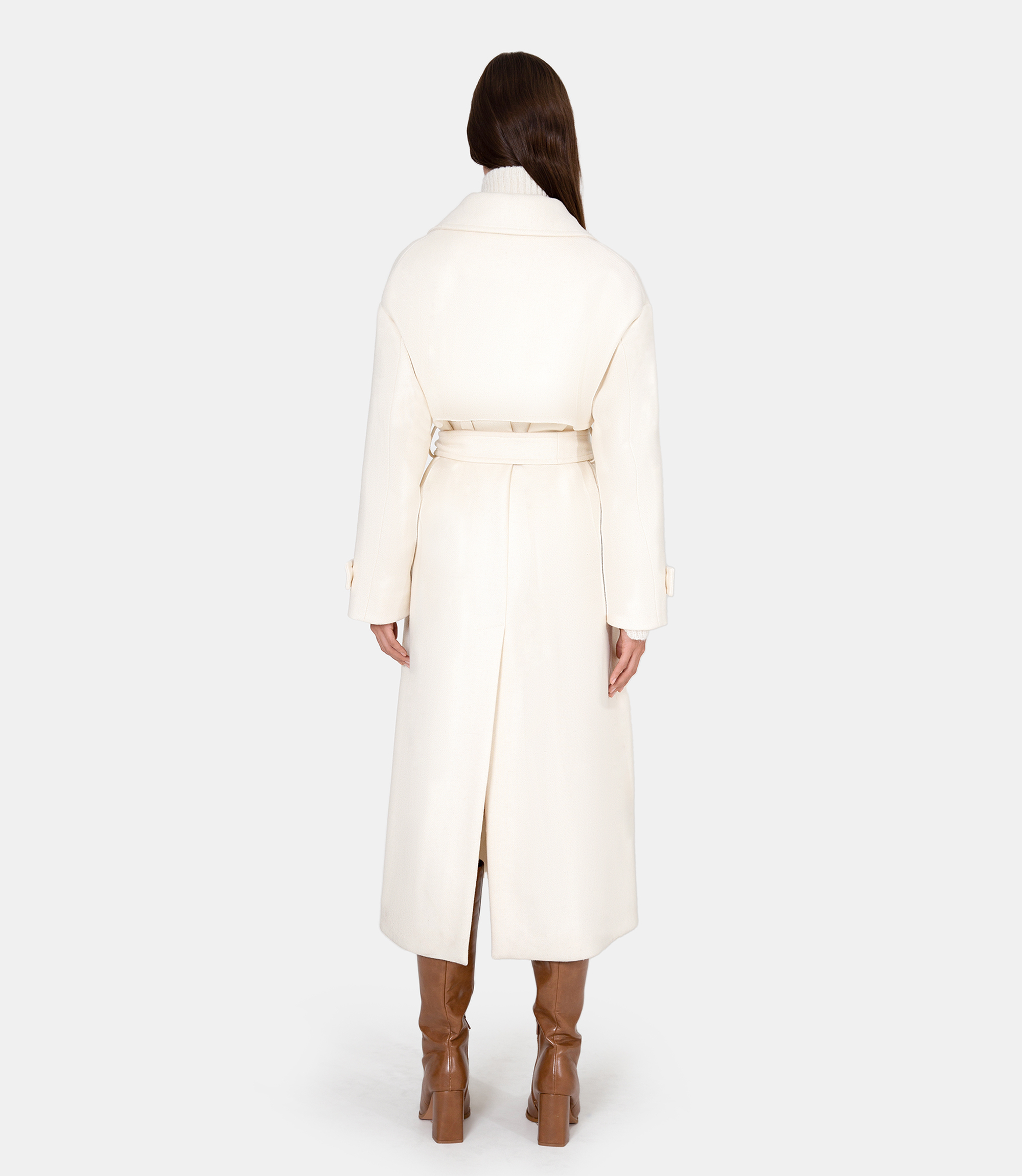 Wool trench coat - White - NaraMilano