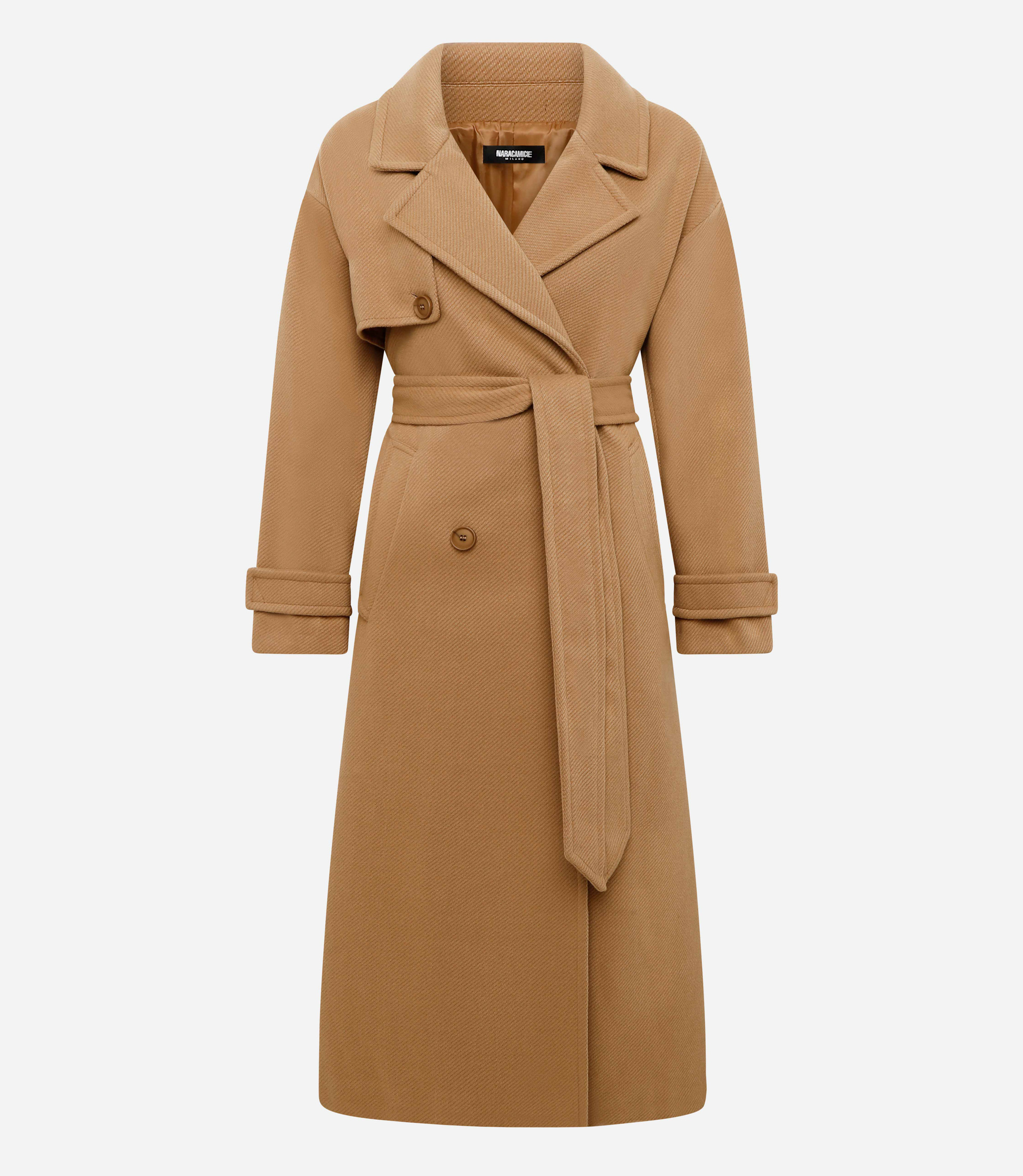 Wool trench coat - Brown - Nara Milano