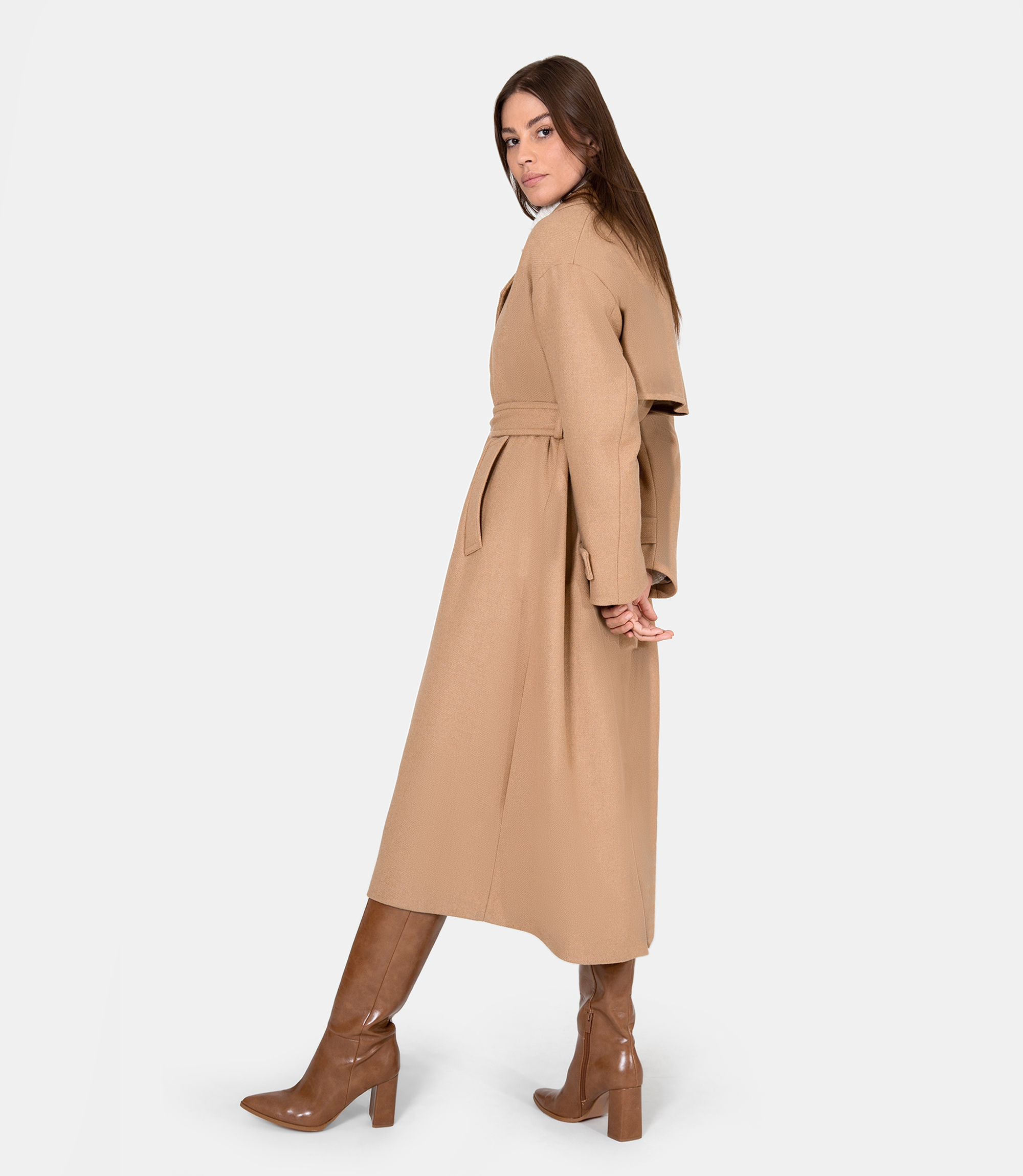 Wool trench coat - Brown - NaraMilano
