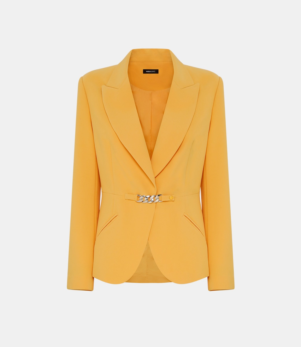 Slim fit jacket with chain - YELLOW - NaraMilano