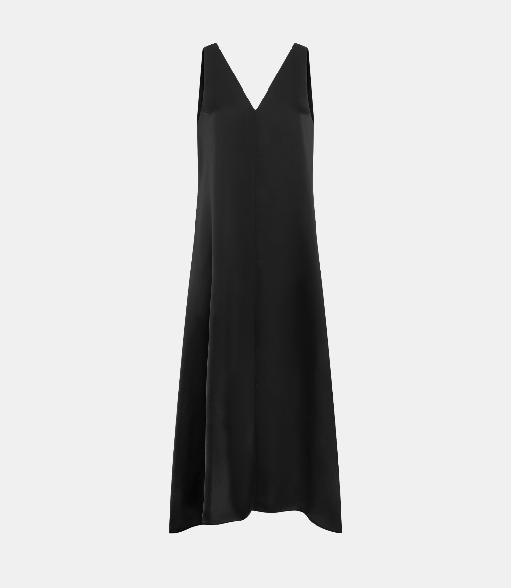 Sleeveless long dress - BLACK - NaraMilano