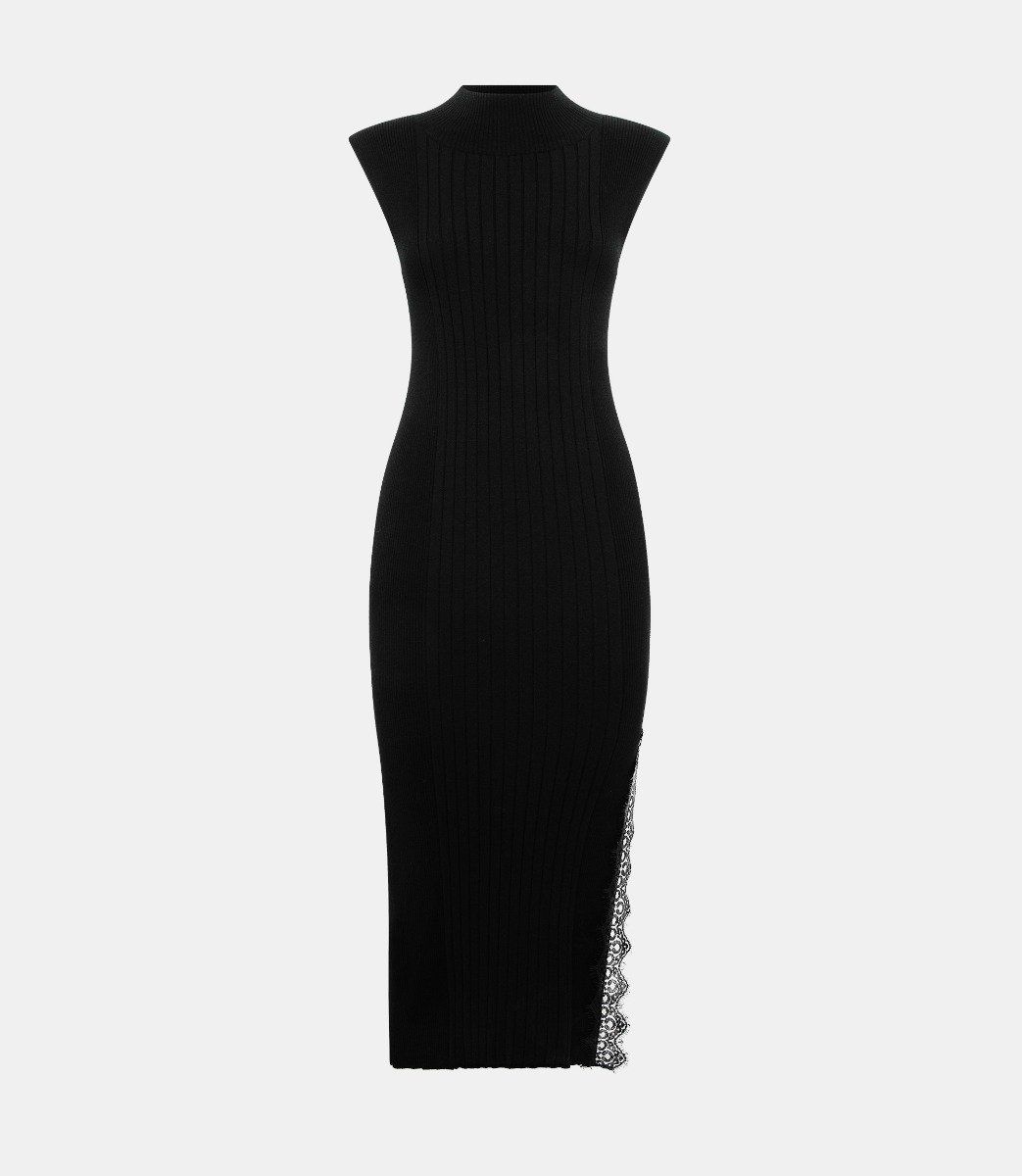Sleeveless slim knit dress - BLACK - NaraMilano